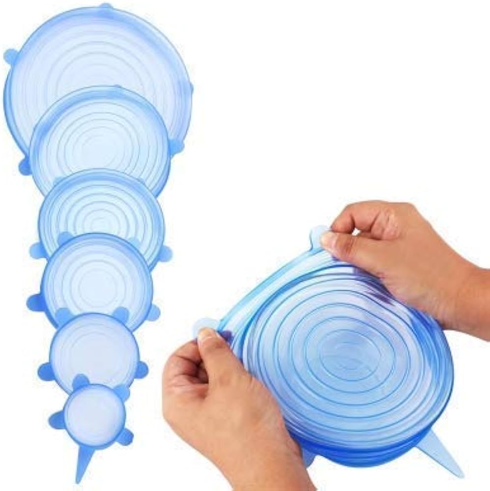 🥗 Smart Silicon Stretch Lids (Pack of 6) - The Ultimate Kitchen Hack