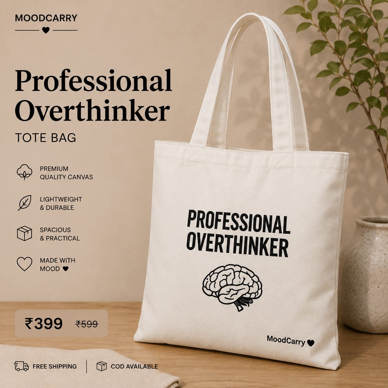 Professional Overthinker 🧠 Tote Bag