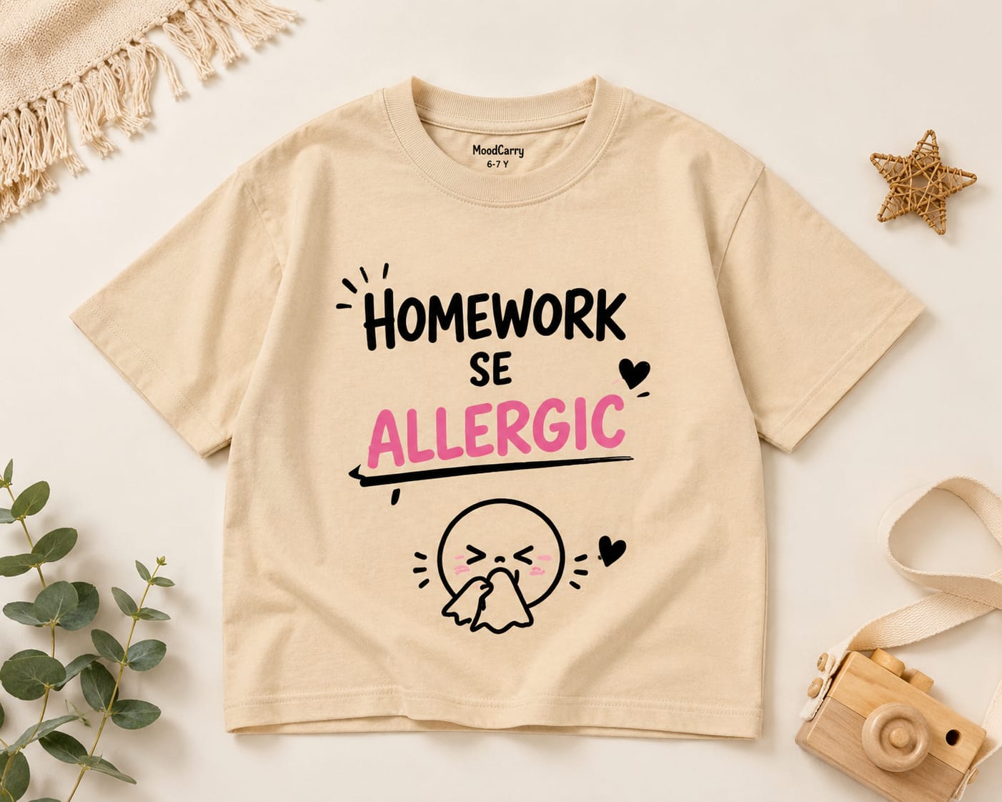 Homework Se Allergic 🖤 | Oversized Kids T-Shirt