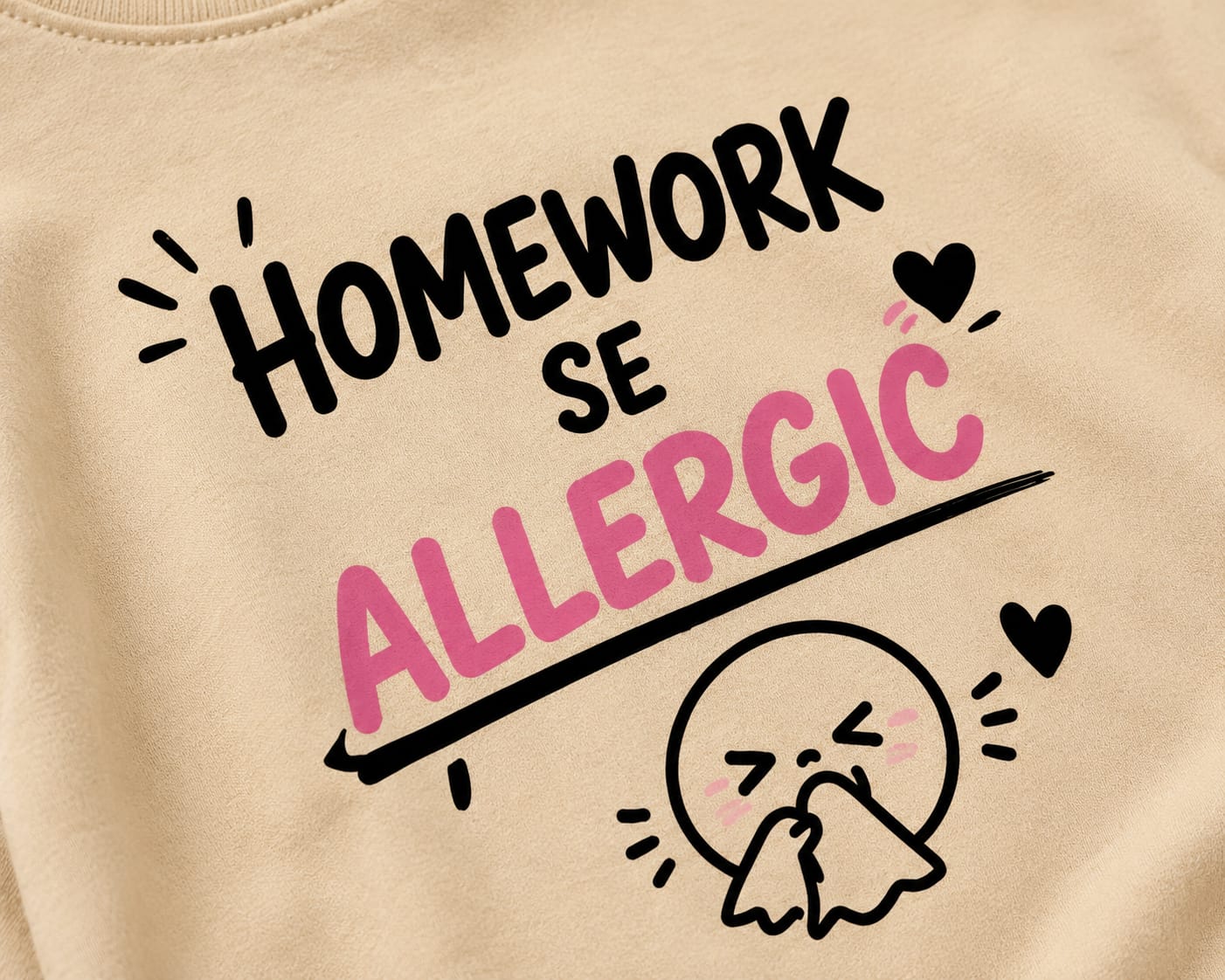 Homework Se Allergic 🖤 | Oversized Kids T-Shirt