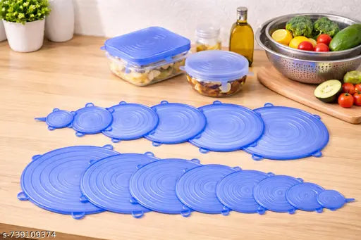 🥗 Smart Silicon Stretch Lids (Pack of 6) - The Ultimate Kitchen Hack